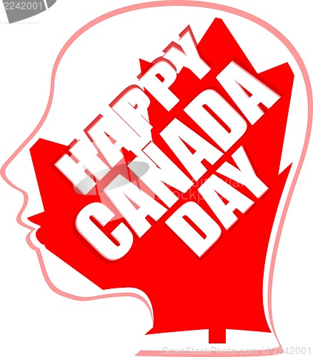 Image of human head in canada flag - happy canada day