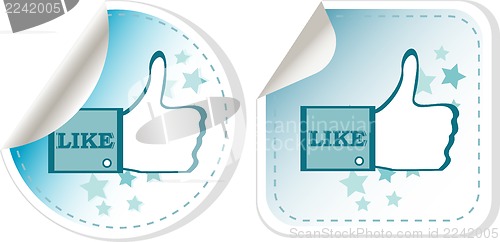 Image of Thumb up hand stickers set