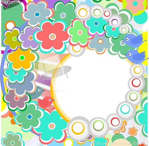 Image of Pastel background with scrapbook elements in vintage style