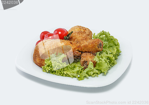 Image of Coated with breadcrumbs chicken legs