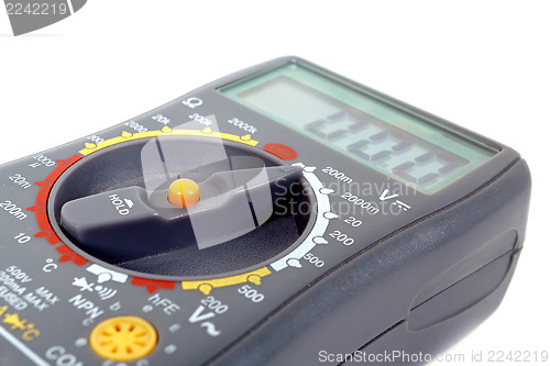 Image of Modern digital multimeter on a white background