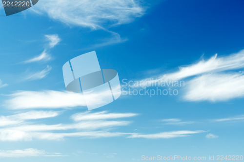 Image of Spring blue sky with white clouds 