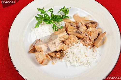 Image of rice with meat