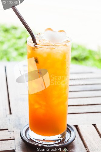 Image of Fresh pressed tangerine orange juice with iced 