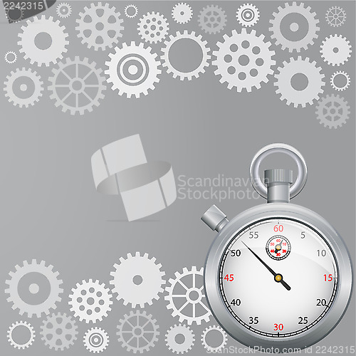 Image of Background with gears and stopwatch
