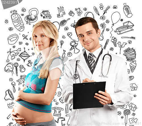 Image of Pregnant Woman With Doctor