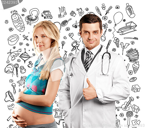 Image of Pregnant Woman With Doctor