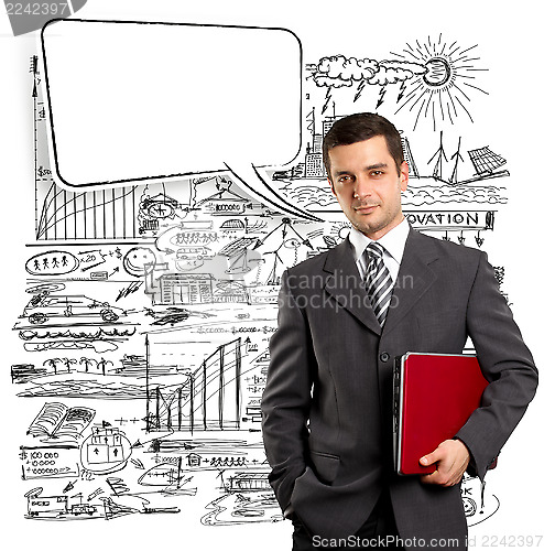 Image of Business Man With Speech Bubble