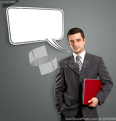 Image of Business Man With Speech Bubble