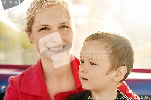 Image of Woman And Boy Happy Family