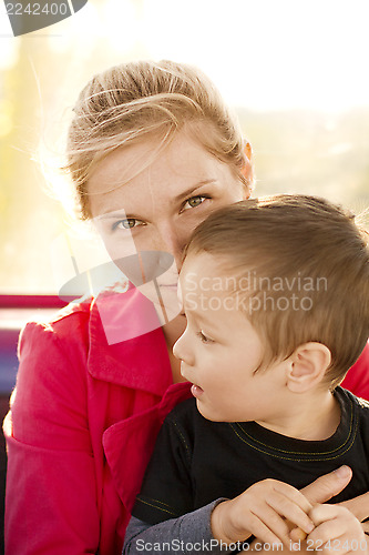 Image of Woman And Boy Happy Family