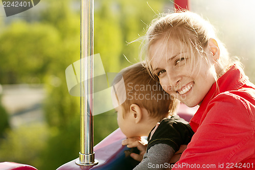 Image of Woman And Boy Happy Family