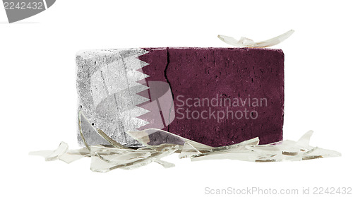 Image of Brick with broken glass, violence concept