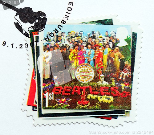 Image of  Beatles Album "Sgt. Pepper's..." Stamp.