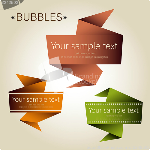 Image of Abstract origami speech bubble vector backgrounds set.