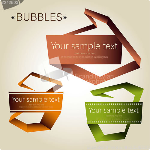 Image of Abstract origami speech bubble vector backgrounds set.