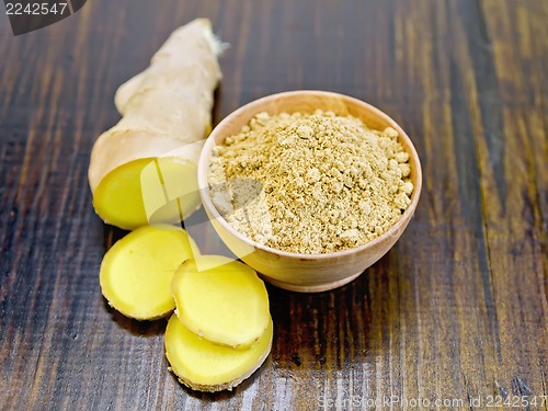 Image of Ginger powder and root sliced