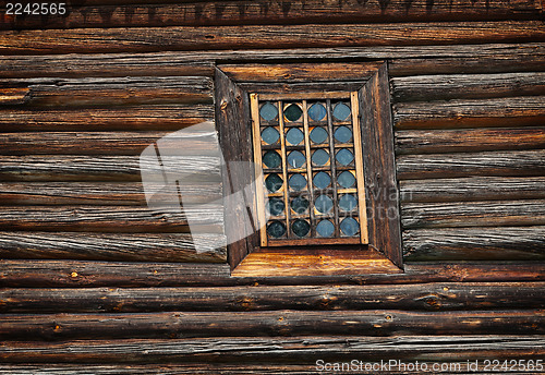 Image of Window old wooden church built of