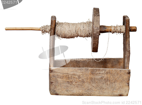 Image of Ancient ukrainian wooden reel - tool for the production of yarn