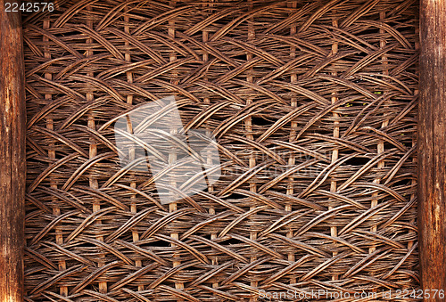 Image of Wicker wall of old rustic warehouse