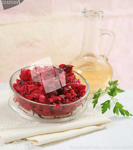 Image of vegetables beet root salad with oil