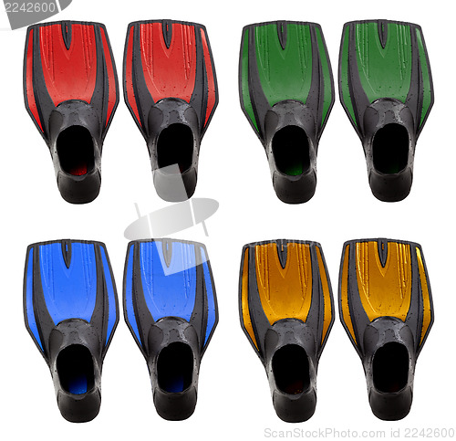 Image of Set of multicolored swim fins