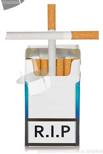 Image of Cigarettes package made as grave