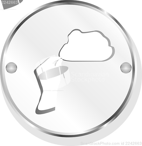 Image of hand and cloud metal button