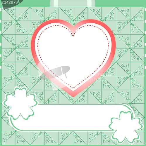 Image of Graffiti love heart. Wedding green background