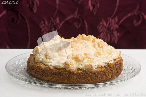 Image of Meringue cake on glas plate