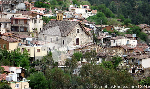 Image of Church and houses. Gourri. Cyprus