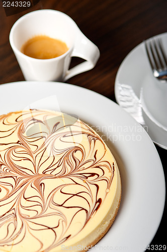 Image of Cheese cake and espresso coffee