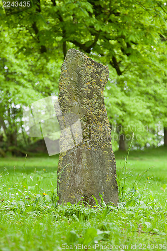 Image of Wheatered old gravestone 