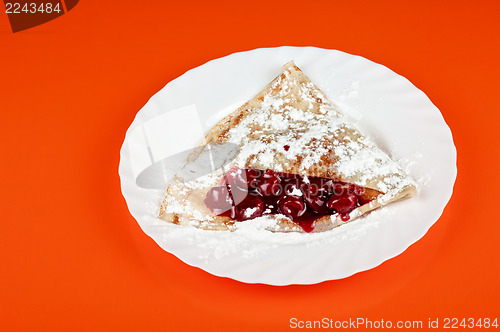 Image of pancakes with cherries