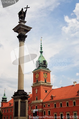 Image of Warsaw Castle Square with king Sigismund III Vasa column. 