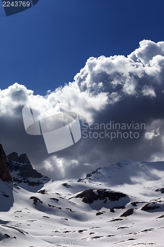 Image of Snow mountains and blue sky