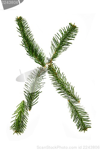 Image of X - symbol from christmas alphabet