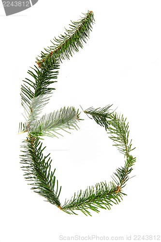 Image of 6 - number symbol from christmas alphabet