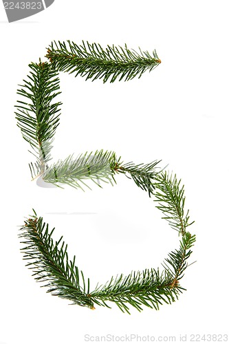 Image of 5 - number symbol from christmas alphabet