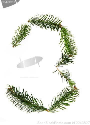 Image of 3 - number symbol from christmas alphabet