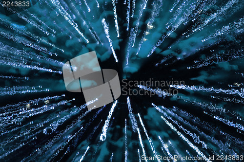 Image of christmas background from blue xmas lights