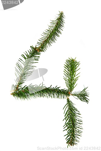 Image of 4 - number symbol from christmas alphabet
