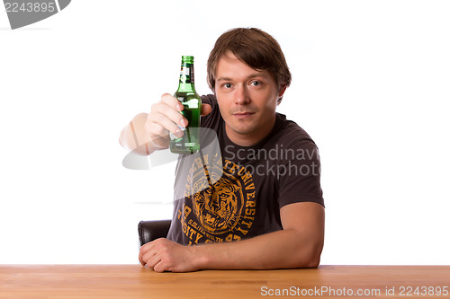 Image of Man with a bottle of beer
