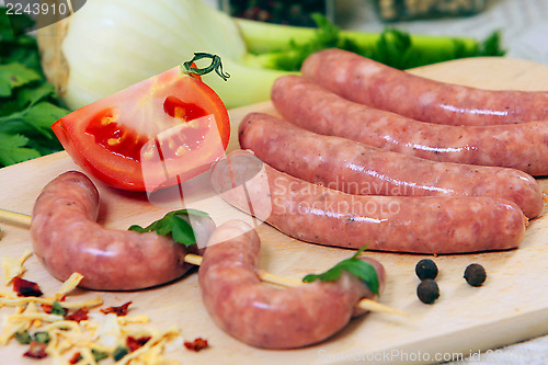 Image of raw sausages