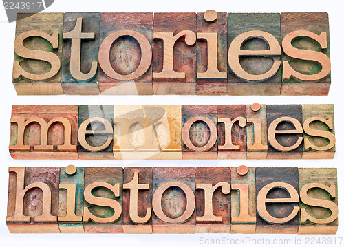 Image of stories, memories, histories