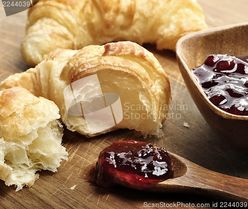 Image of Fresh Croissants With Jam