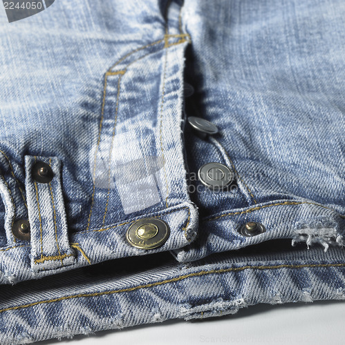 Image of blue jeans detail