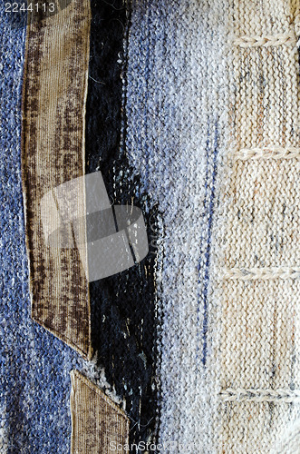 Image of background old worn wool sweater material fabric 