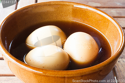 Image of Hard-boiled eggs stew with sweet gravy