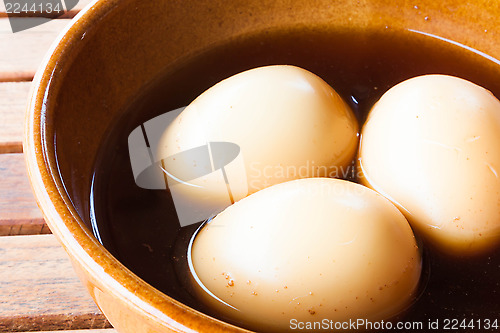 Image of Hard-boiled eggs stew with sweet gravy